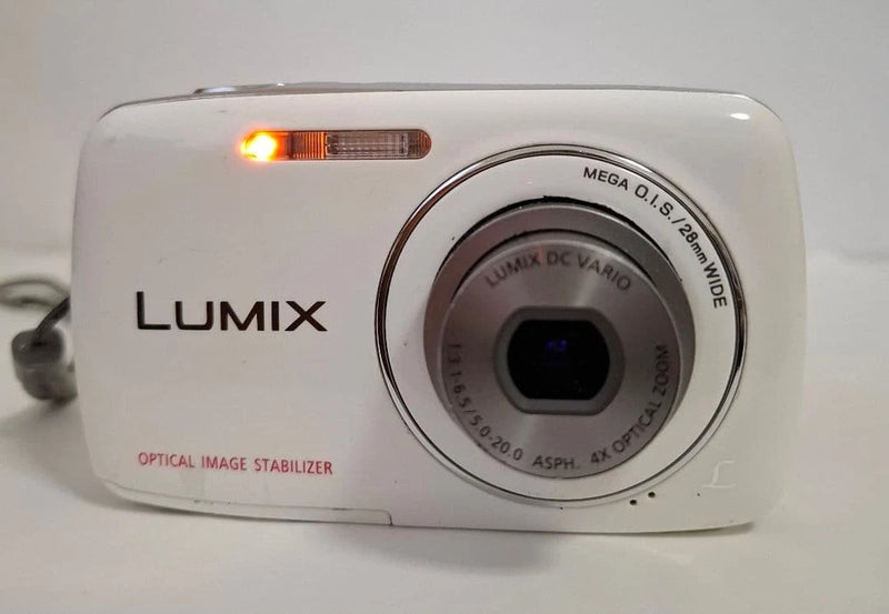 Panasonic LUMIX DMC-S1 Compact Digital Camera White 12MP Tested Condition