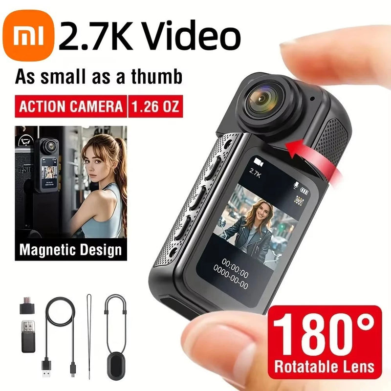 Xiaomi S70 Mini Action Camera 2.7K POV Recorder with Magnetic Belt & IPS Screen