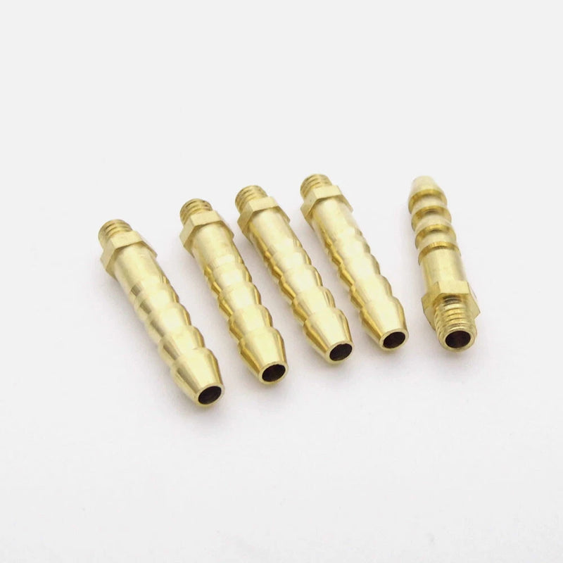 Set of 6 brass water nipple fittings with threaded ends for RC boat cooling