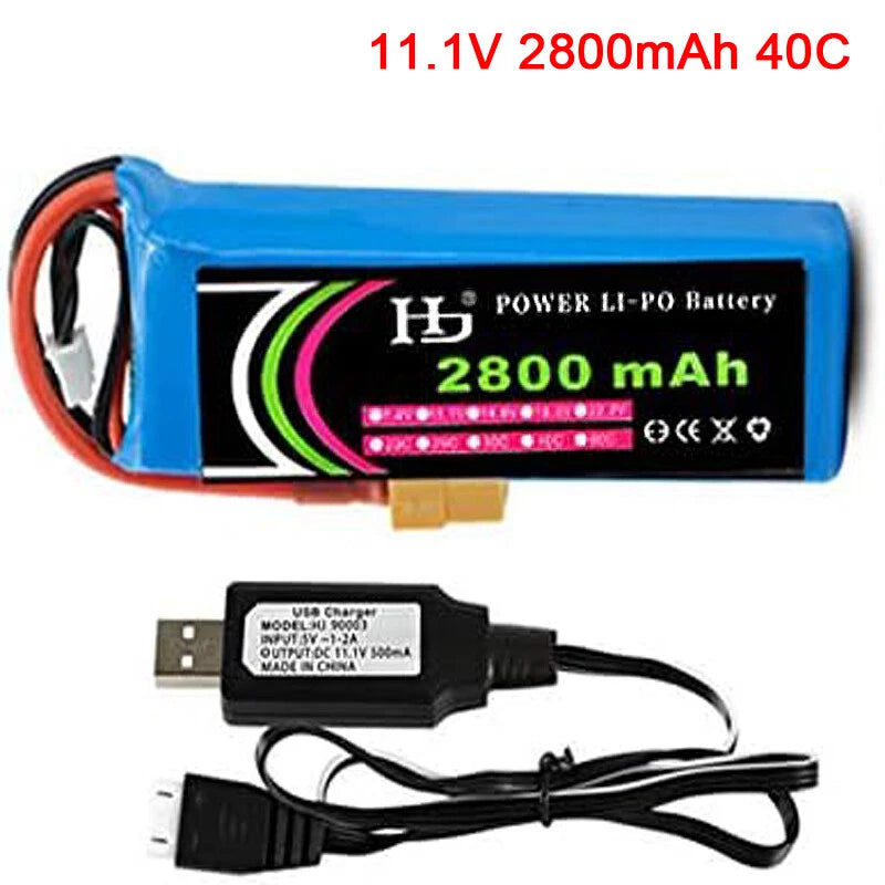 11.1V 2800mAh Lipo Battery for Cheerson CX-20 DJI Inspire 1 WLtoys V303 RC Drone Battery