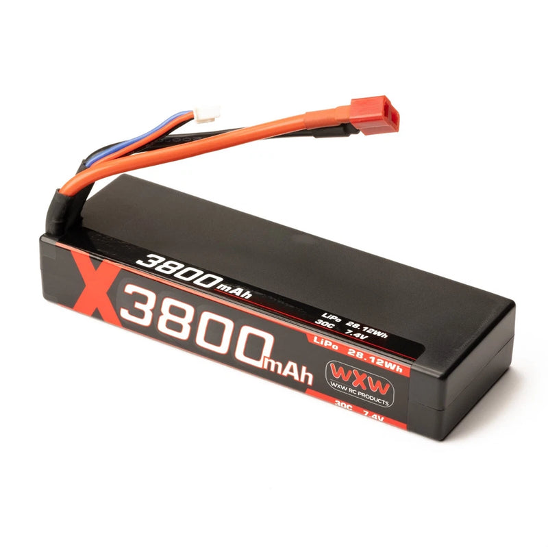 L60182 LC Racing LiPo Battery 7.4V 3800mAh, 30C 7.4v 2S, Hard Case