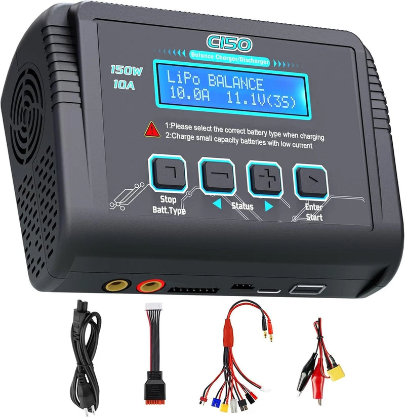 C150 AC/DC 150W 10A RC Smart Battery 6S Lipo Balance Charger for LiPo LiHV NiCd Battery