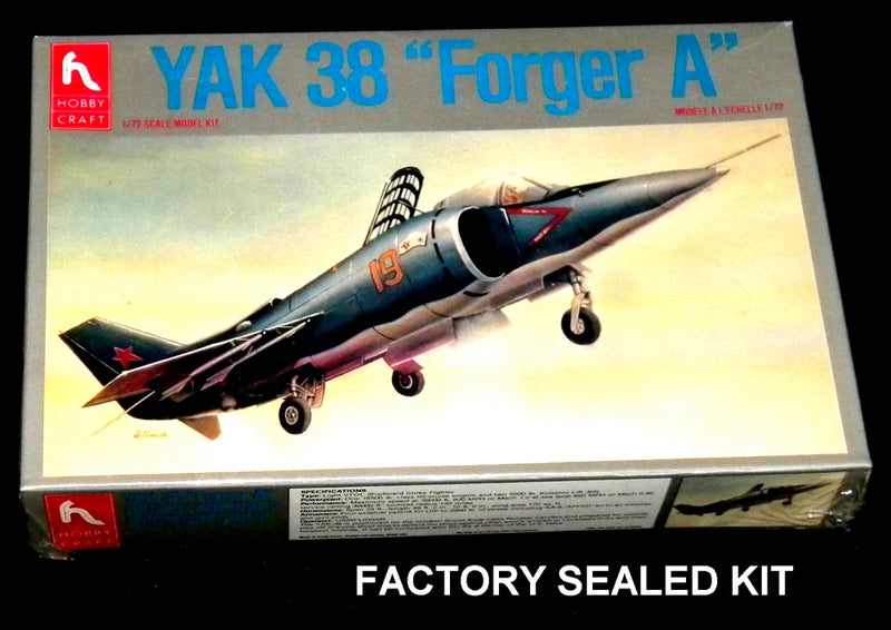 HOBBY CRAFT 1/72 scale kit YAK 38 "FORGER A" Russian VTOL Plane# HC 1384 Sealed