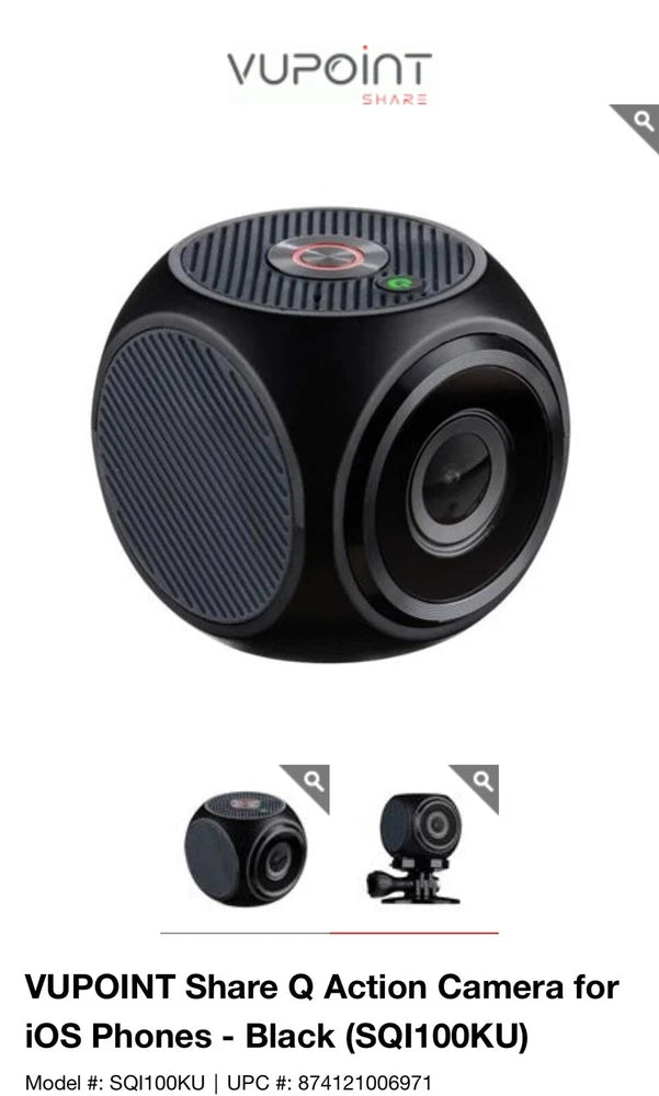 VUPOINT Share Q Action Camera for iOS Phones -