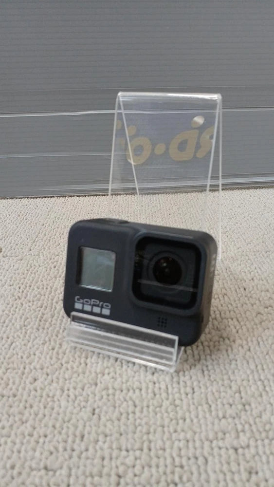 Black GoPro HERO8 action camera with front lens and screen