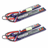 2pcs Turnigy Nano-Tech 1400mAh 2S LiPo Battery Pack Airsoft 7.4V 15C 25C (Mini-T