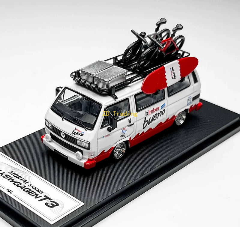 ZD Mortal 1:64 White VW T3 Multi Mini Van Camper Sport Model Diecast Metal Car