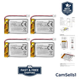 Reliable 4-Pack 3.7V 250mAh Rechargeable Batteries for Electronics & Gadgets Battery