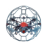 BANDAI hand-controlled drone with circular protective cage and red center motor hub