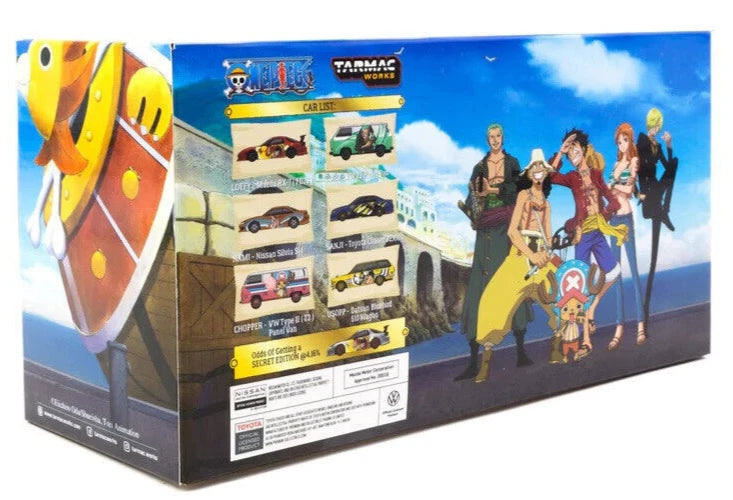 Tarmac Works x One Piece Model Car COLLAB64 6 Car Boxed Set 1:64 Diecast Car