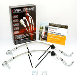 SAFEBRAKE front brake hose kit with braided hoses and fittings, with warranty card