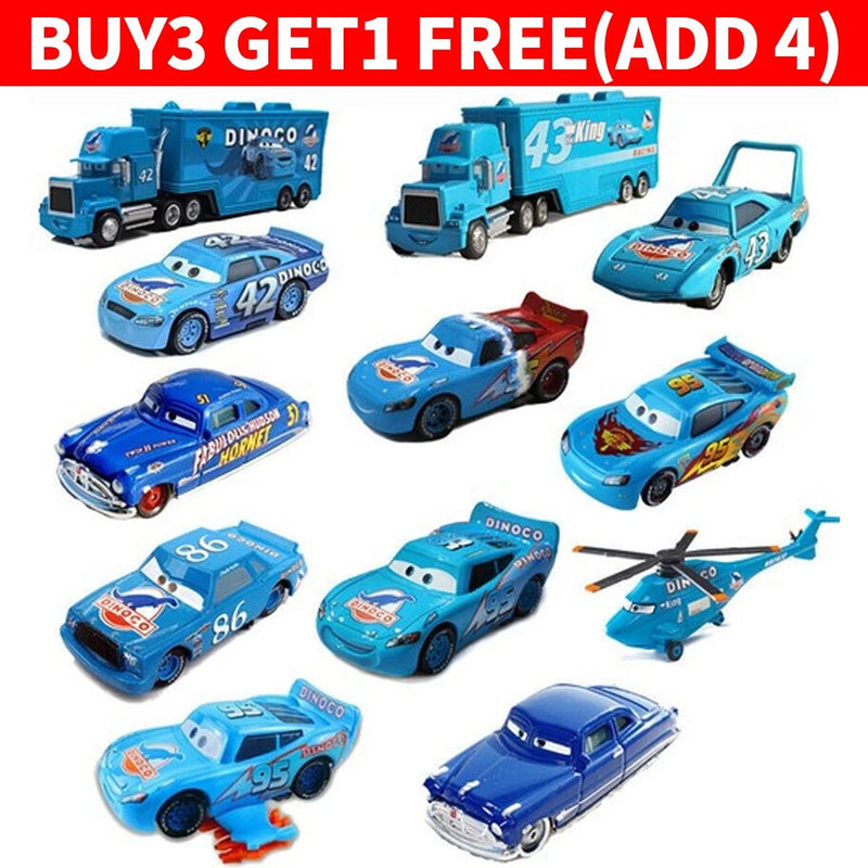 Diecast Model Toy Car Disney Pixar Car Blue Series Lightning McQueen Dinoco King