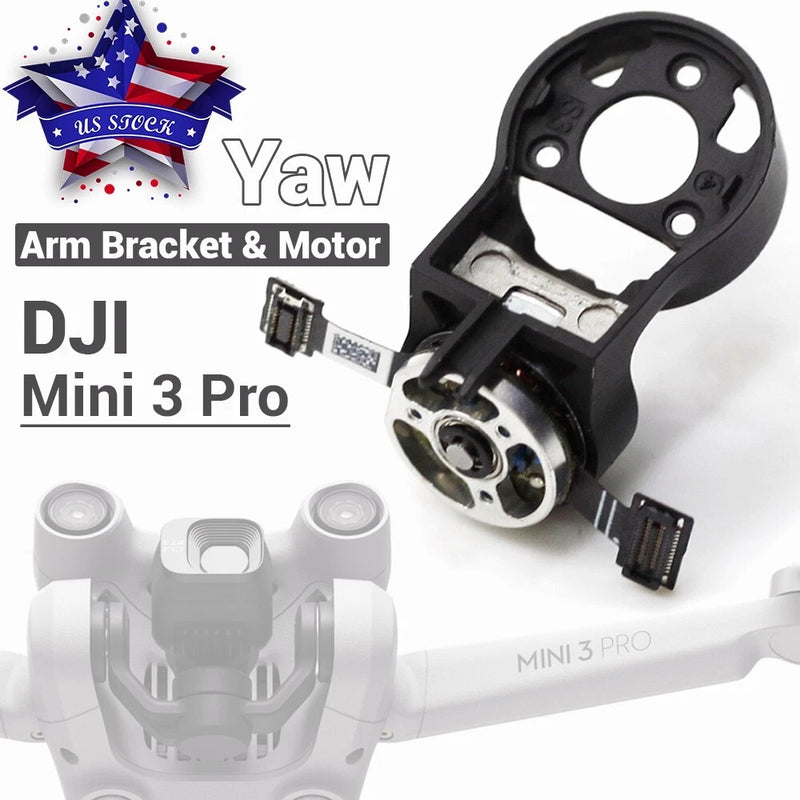 Camera gimbal yaw arm bracket motor with black mount and metal motor housing