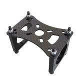 Carbon fiber motor mount plate with four screw posts and arm mounting holes