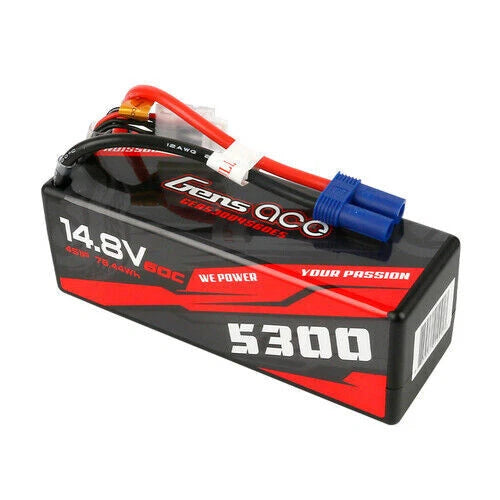 Gens Ace 4S 5300mAh 14.8V 60C Hardcase/Hardwired LiPo Battery (EC5) Battery