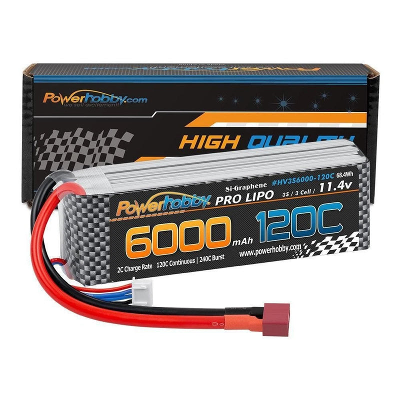 3S 6000mAh 120C Deans Graphene HV Lipo Battery Powerhobby PHB3S6000120DEANS Battery