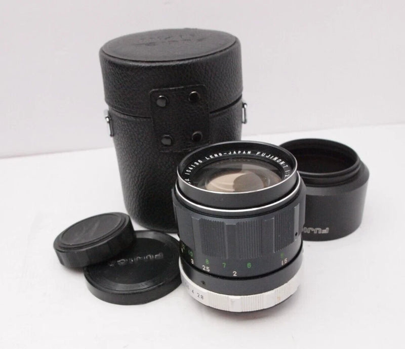 Super lens+ in Case +  hood  Fuji Fujica Fujifilm  FUJINON T 100mm f2.8 Lens M42