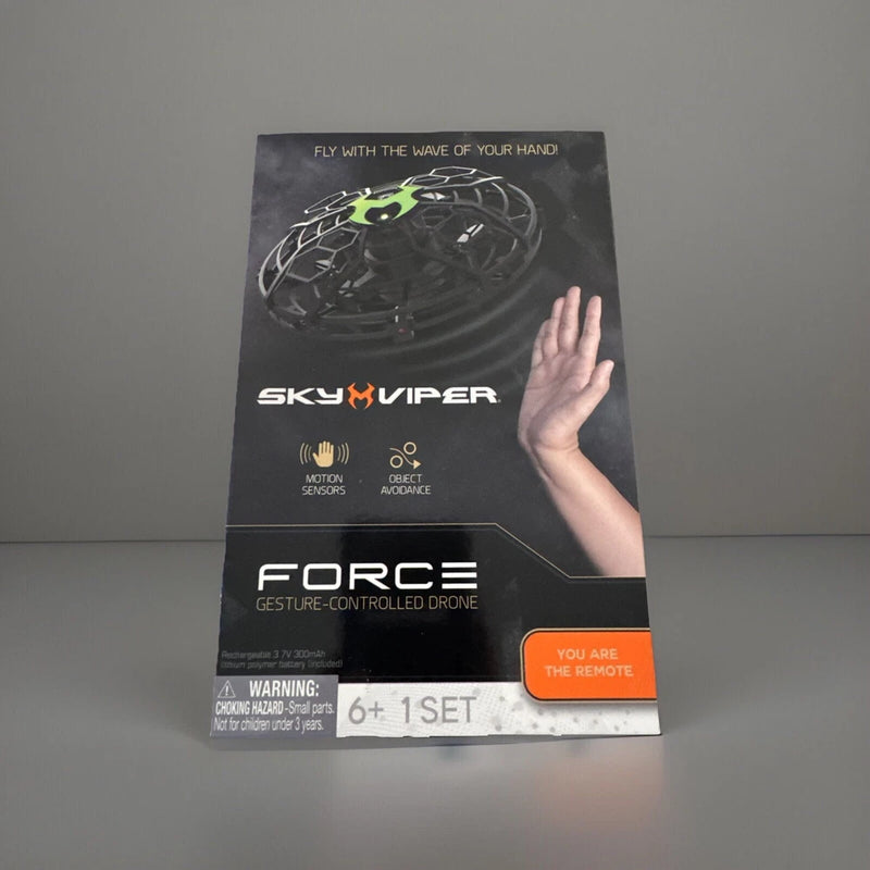 Sky Viper Force gesture-controlled drone box with hand control and no remote text