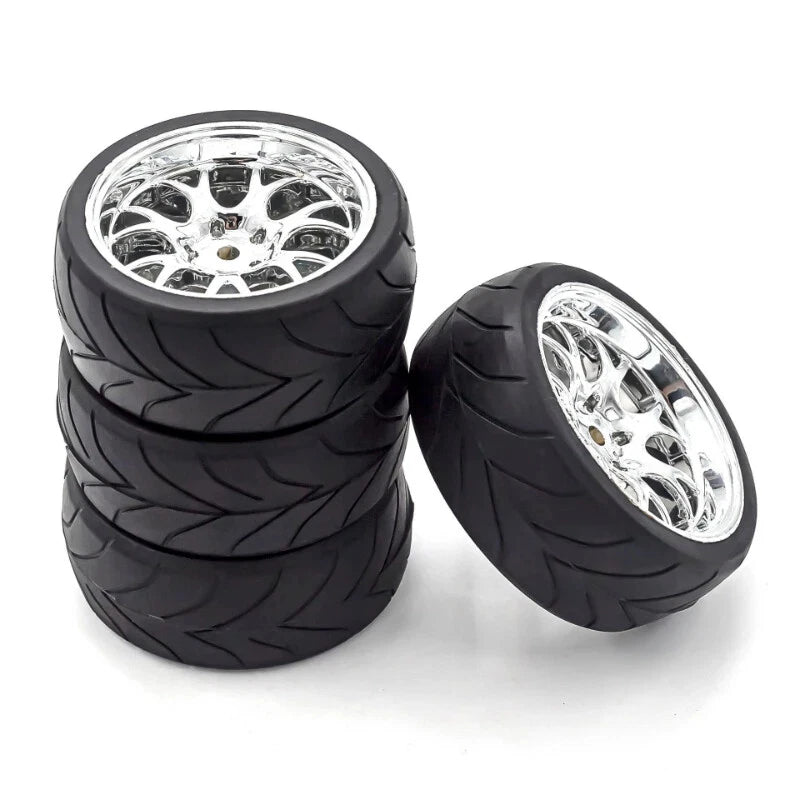 1/10On Road Tires & Wheels Rims 12mm Hex Hub for Redcat HPI Tamiya HSP Exceed RC