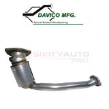 Davico catalytic converter with flange and bent exhaust pipe, metal silver