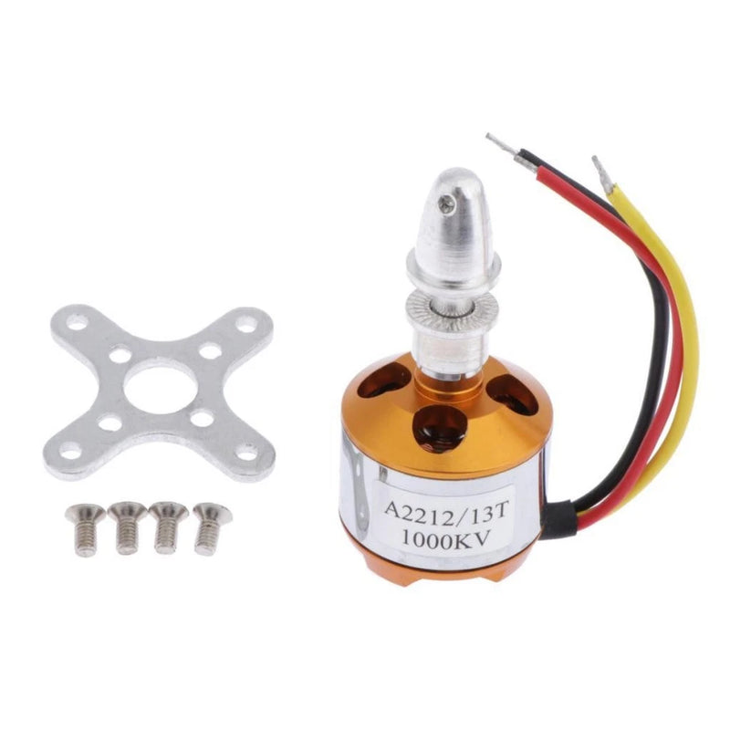 RC brushless motor (A2212/13T) with mount plate and screws, 1000KV