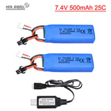 2¡Á 7.4V 500mAh Lipo Battery for WLtoys A202 A212 A222 A232 A242 A252 4WD RC toys