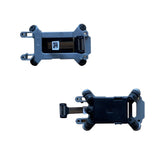IMU module board with ribbon connector and mounting brackets, blue circuit frame