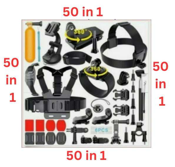 (50 in 1) GoPro HERO  Action Camera Accessories GoPro Hero13,12,11,10,9,8,7,6,5