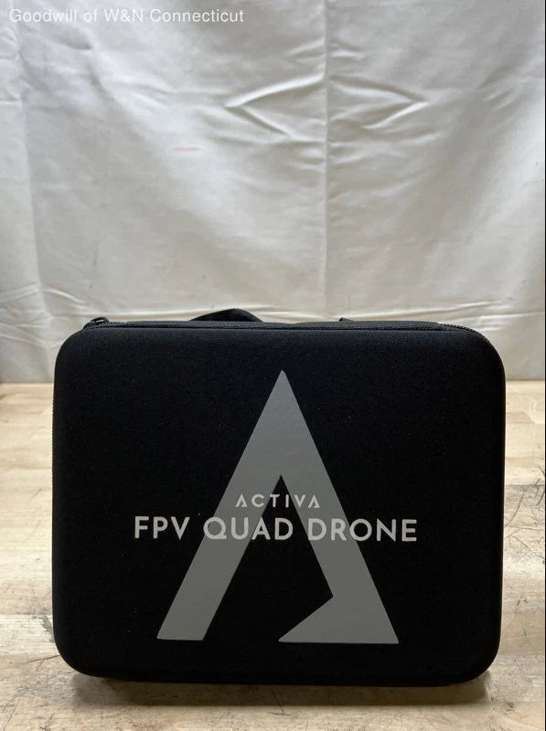 Black FPV quad drone carrying case with Activia logo