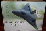 Sky Viper Vector stunt plane box with dark gray plane and green accents