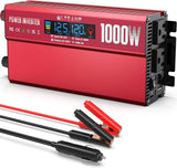 1000W Power Inverter with LCD, 2 AC Outlets, USB & Type-C Ports for Vehicles