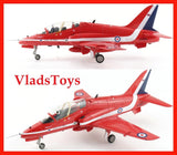 Red RAF Red Arrows 1:48 BAe Hawk T.Mk1A model airplane, silver tail and wings detail