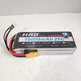 HRB Li-Poly Battery 10000mAh 25c, 6cell, 14.8v - Performance Battery Battery