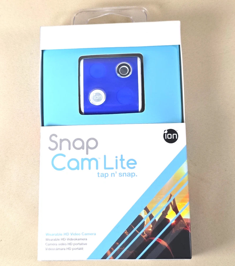 iON SnapCam Lite Wearable HD Video Camera 5MP Splashproof Clip Cam Blue/Red NEW