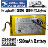 Battery For Logitech G915 G915TKL / ALTO KEYS K98M Keyboard 533-000152/533-00236 Battery