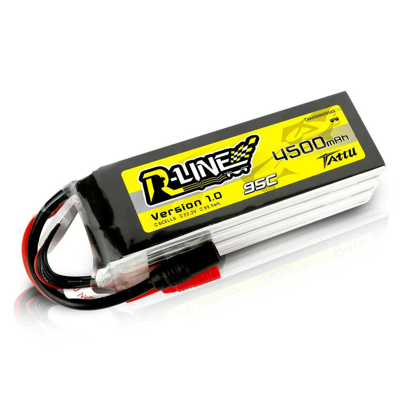 Tattu R-Line 4500mAh 95C 22.2V 6S Lipo Battery AS150 Plug For FPV RC Siccario X8 Battery