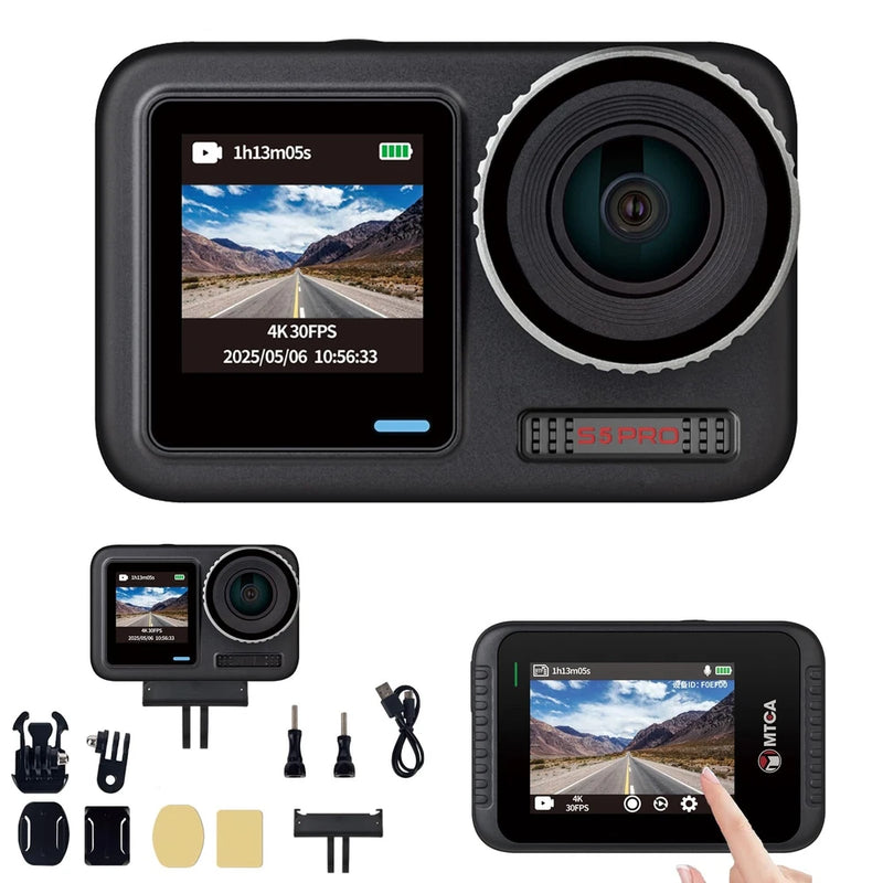 MTCA Action Camera for Motorcycle - 4K/30fps Waterproof Sport Camera with Dual