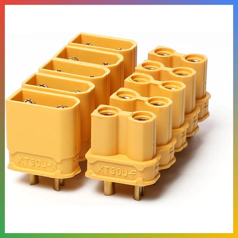 XT30U Connectors 5 Pairs XT30 Bullet Plug Male Female RC Lipo Battery Motor Battery