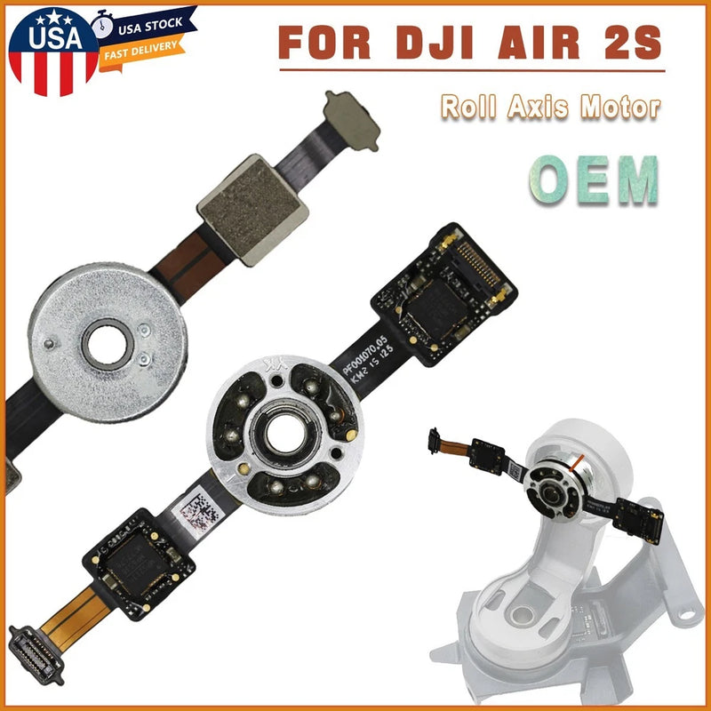 Drone gimbal roll axis motor part with circular motor and flex ribbon cable
