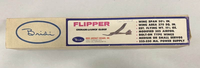Joe Bridi Flipper Grenade-Launch Glider 50.25?? Span Vintage HLG RC Sailplane Kit