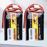 2Pcs SCX24 lipo 7.4V 2S 900mAh Battery for Most 1/10,1/16,1/18,1/24 Scale RC Car