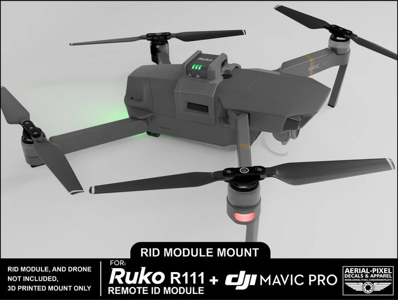 DJI Mavic Pro and Pro Platinum Ruko R111 Remote ID Module Mount
