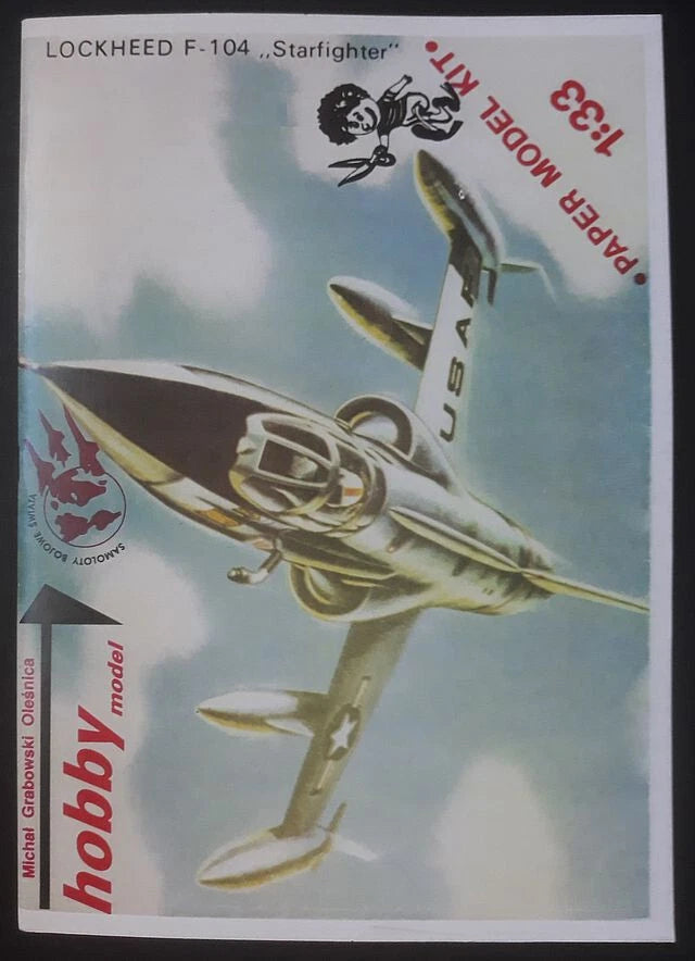 Lockheed F-104G Starfighter model airplane kit box with fighter jet artwork