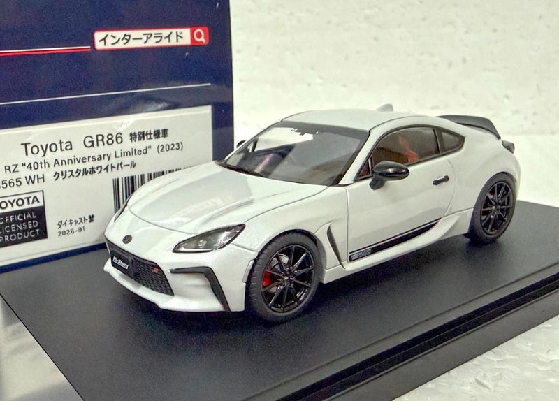 Hi Story HS565WH Toyota GR86 RZ 40th Anniversary 2023 JDM 1:43 scale model car