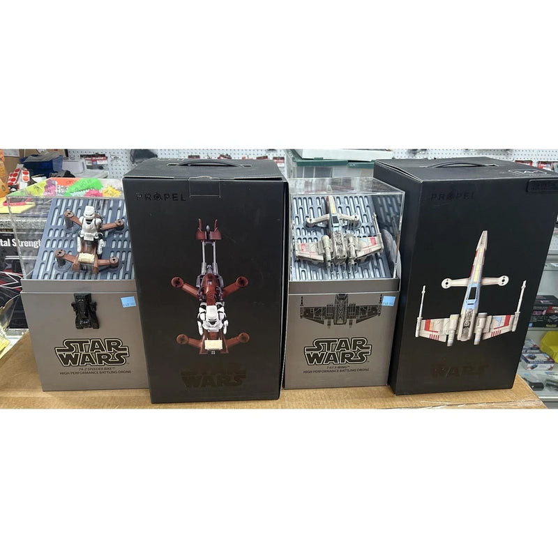 Propel Star Wars drone set, two retail boxes with vehicle artwork