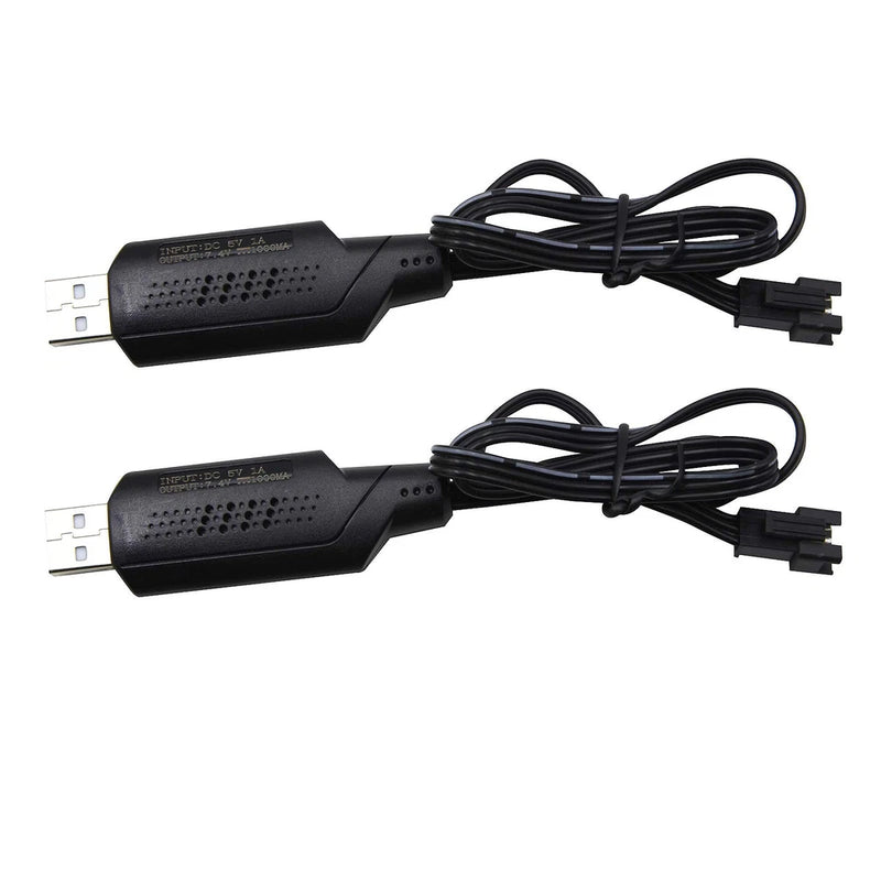 Blomiky 2 Pack 7.4V SM-3P Plug Charger Cable for 7.4V 2S 600Mah 900Mah 1200Mah 1 Battery