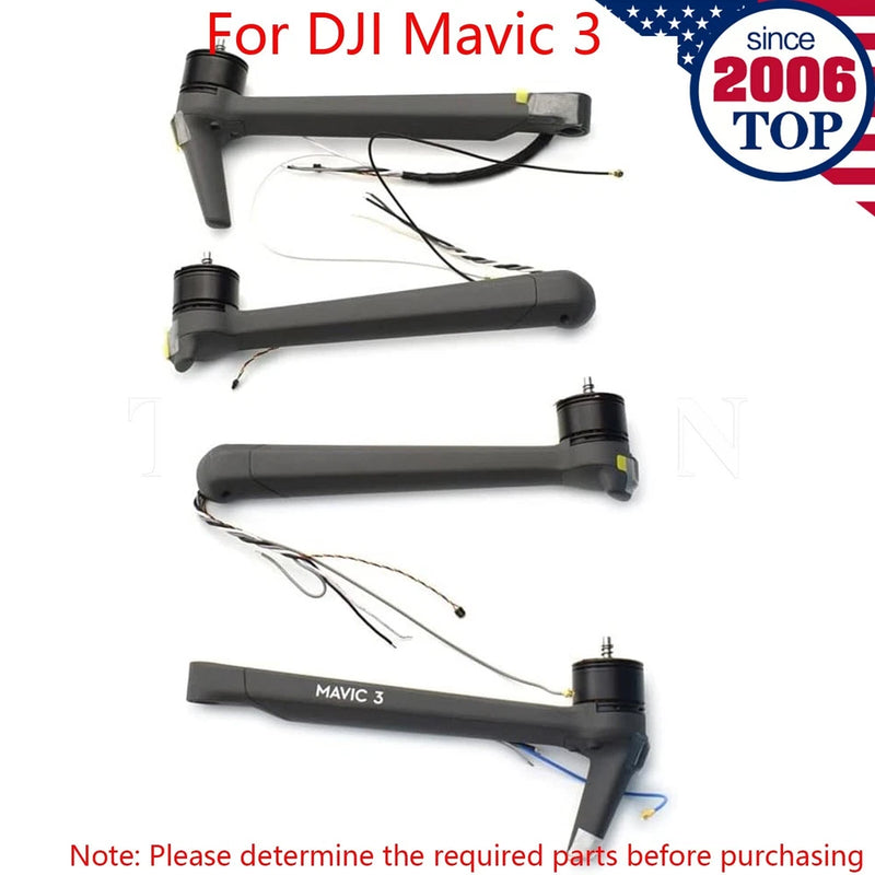 DJI Mavic 3 replacement motor arm set with black arms and cables