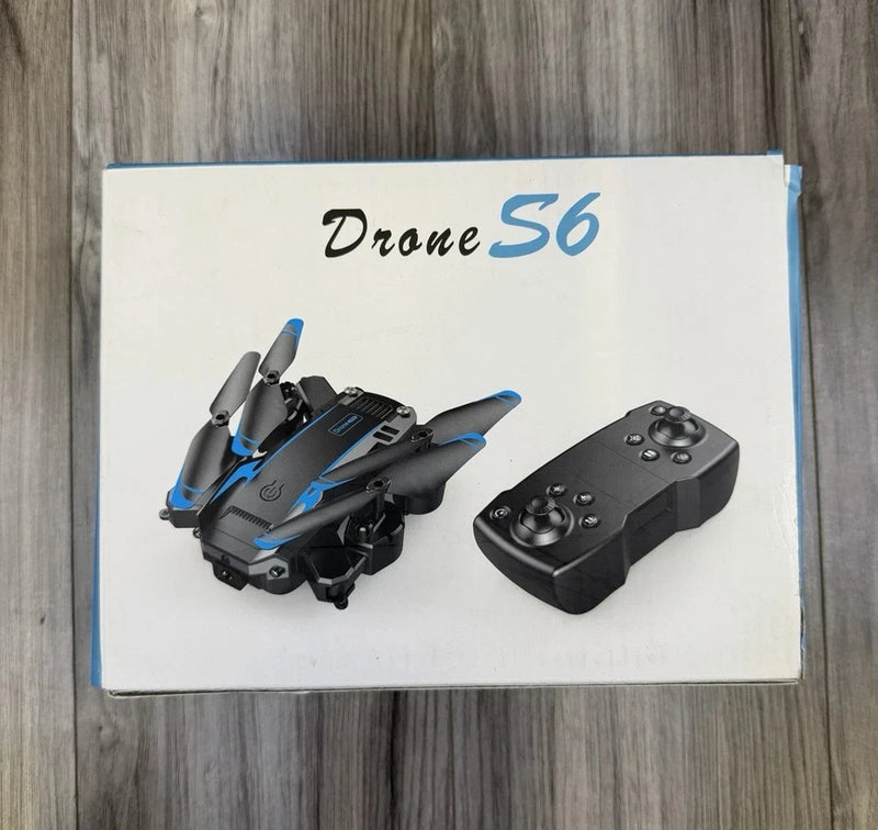 Foldable mini quadcopter drone with remote controller, dark gray