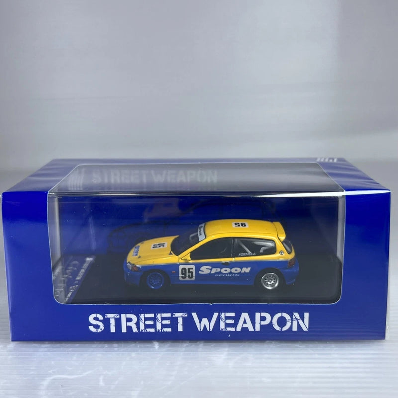 1/64 Street Weapon Honda Civic EG6 Spoon Blue / Yellow #95 Ltd 500 pcs