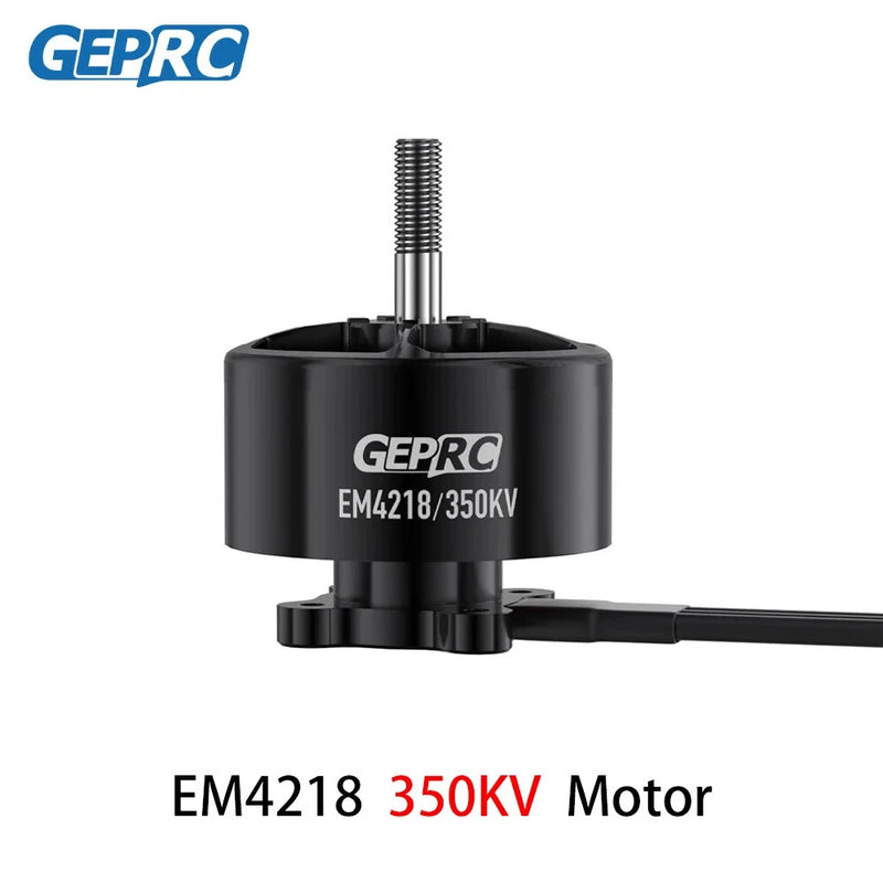 GEPRC EM4218 350KV RC drone motor with threaded steel shaft, black casing